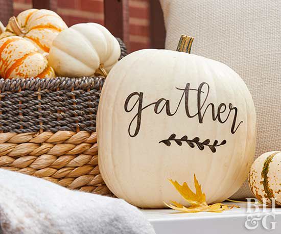halloween pumpkin with calligraphy
