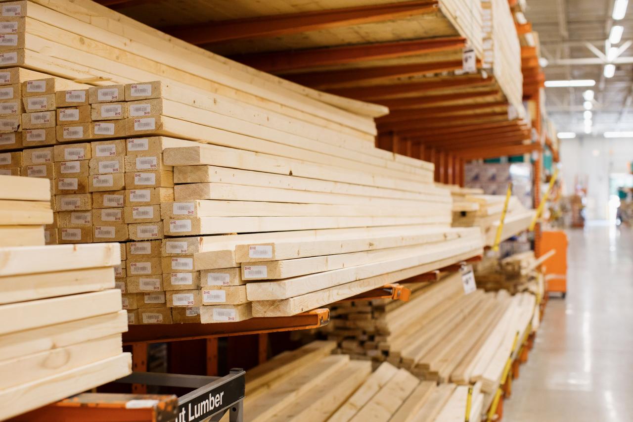 2x4 lumber at hardware store