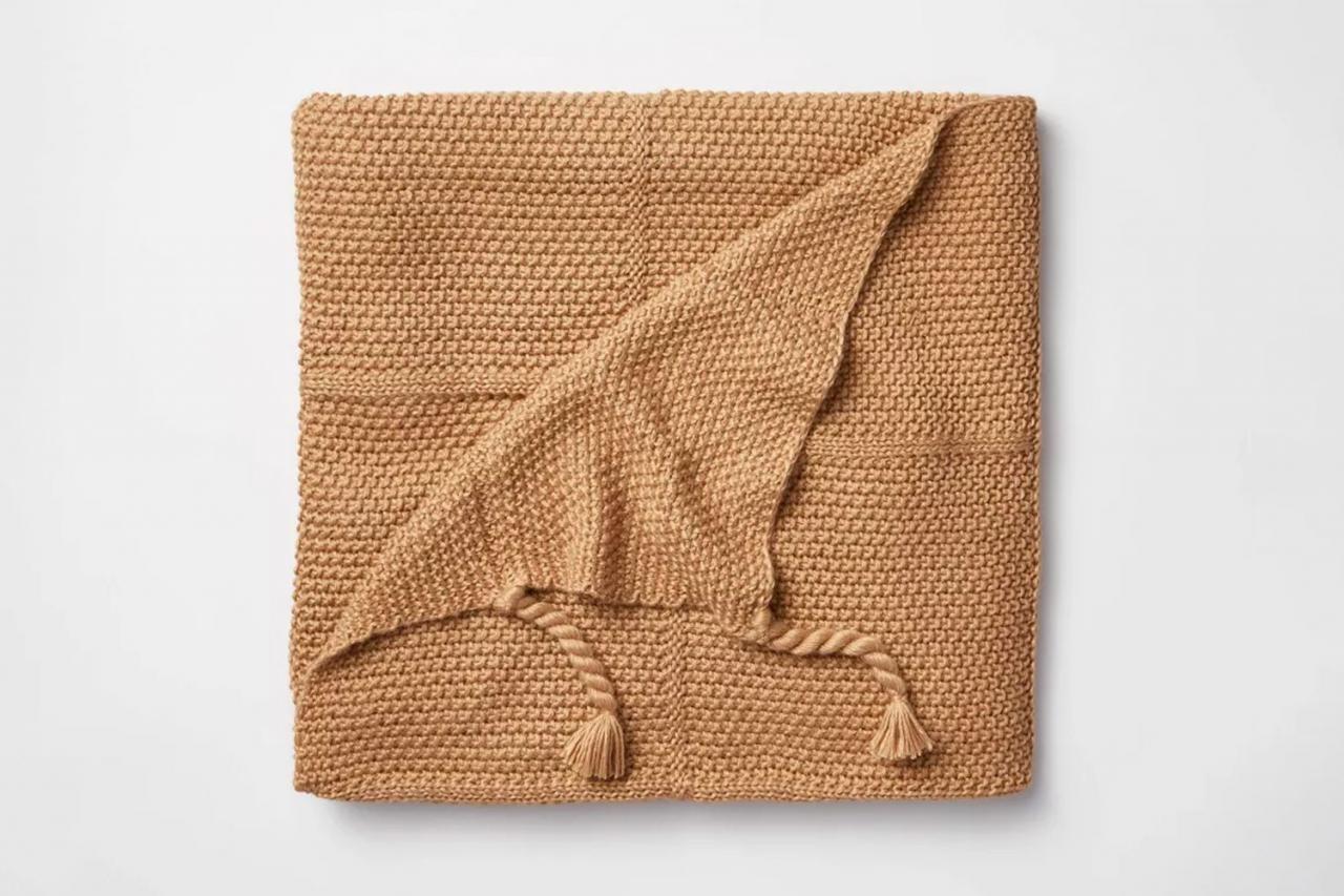 Windowpane Knit Throw Blanket with Tassels - Thresholdâ¢ designed with Studio McGee